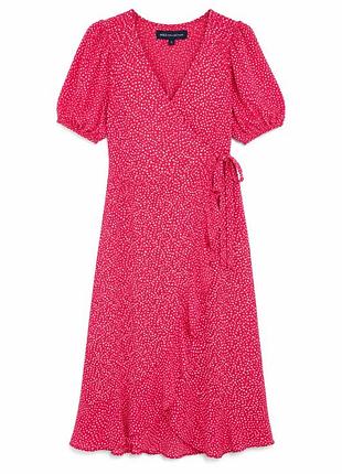 Платье m&s collection миди на запах розовое в сердечки вискоза uk 18