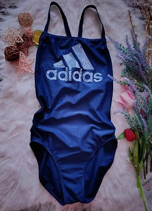 Суцільний купальник adidas big logo💙