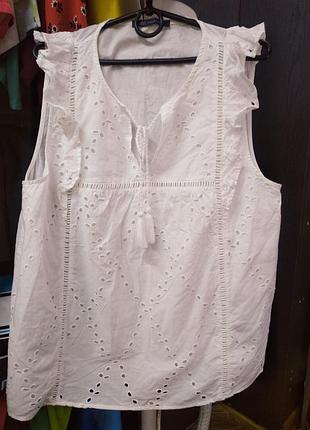 Белоснежная кофта. прошва. m&s 46-48
