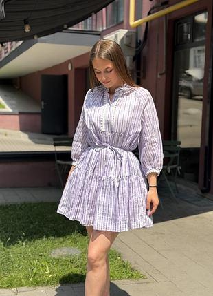Сукня лляна на пояс оверсайз sandro paris
