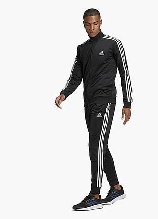 Спортивний костюм чоловічий adidas primegreen essentials 3-stripes track suit black (gk9651)