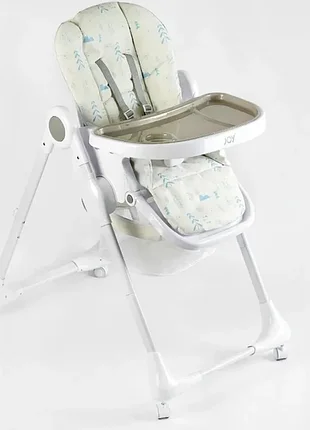 Детский стульчик для кормления joy k-11058 мягкий чехол пвх, 4 колеса, съемный столик, корзина