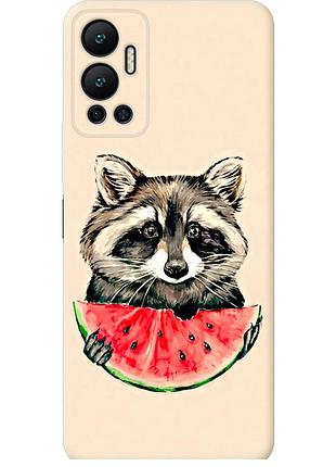 Чехол силиконовый на телефон infinix hot 12 енотик с арбузом "4605u-2864-58250"
