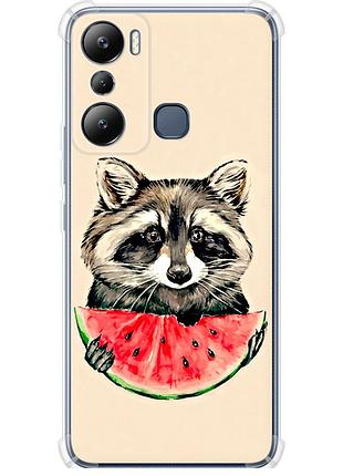 Чохол силіконовий протиударний с посиленими кутами на телефон infinix hot 20i єнотик з кавуном "4605sp-2964-58250"