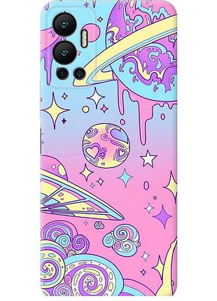 Чехол силиконовый на телефон infinix hot 12 розовая галактика "4146u-2864-58250"