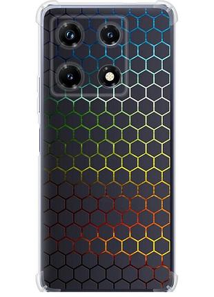 Чехол силикон с усиленными углами на телефон infinix note 30 pro переливающиеся соты "498sp-3427-58250"
