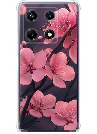 Чохол силіконовий протиударний с посиленими кутами на телефон infinix note 30 pro пурпурова сакура "6075sp-3427-58250"
