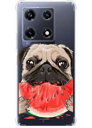 Чохол силіконовий протиударний с посиленими кутами на телефон infinix note 30 pro мопс і кавун "4665sp-3427-58250"