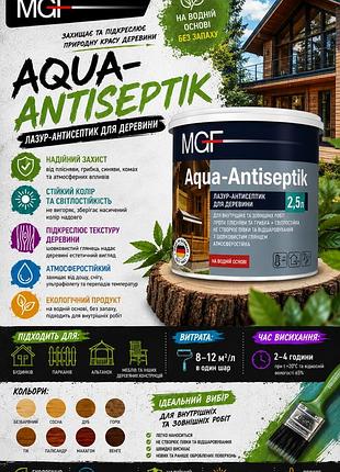 Mgf aqua-antiseptik махагон 5 л – декоративний антисептик для дерева