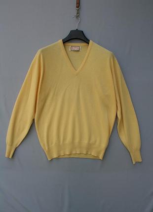 Пуловер кашемир alan paine мужской xxl светло-желтый 100% кашемир made in england винтаж