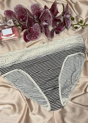Бавовняні трусики з мереживною резинкою marks and spencer