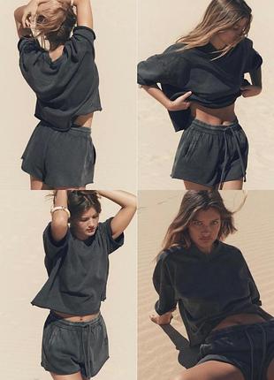Вареные графитовые шорты zara • шорты варенки зара