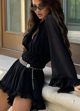 Ромпер/ комбинезон шифоновый с широкими рукавами boohoo