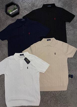 Чоловіче в'язане поло polo ralph lauren косичка | теніска ральф лорен трикотажна