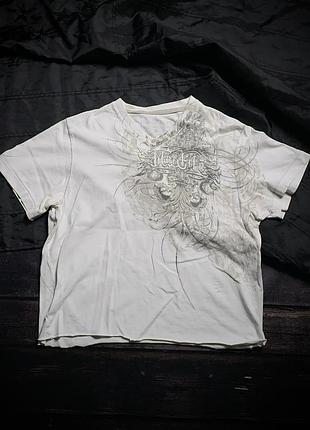 Vintage 00s gothic marc ecko cut & sew cropped t-shirt