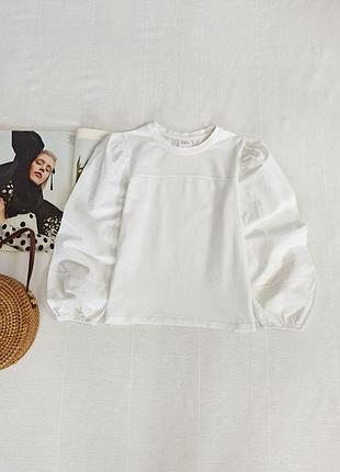 Белая базовая кофточка zara