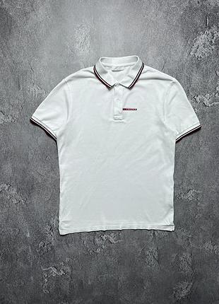 Vintage винтажная футболка поло prada прада big logo old money олд мани size xl размер хл