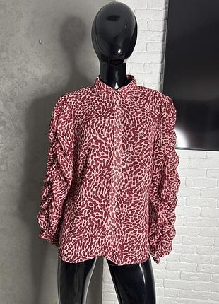 Напівпрозора шифонова блуза з обʼємними рукавами river island, xxxl 54р