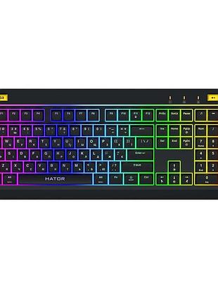 Клавиатура игровая hator icefall мембранная 115 клавиш usb 1.8 м rgb black (htk402ua)