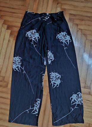 Zara-шовкові брюки в принт, р.-s