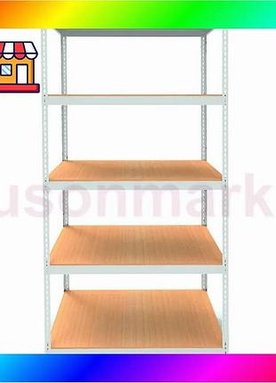 Bs металлический стеллаж emby best mix light series (размер 2100х900x600мм) 5 полок дсп до 100кг белый bas77/n