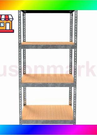 Bs металлический стеллаж emby best mix light series (размер 1500х900x450мм) 4 полки дсп до 100кг оцинк bas77/n