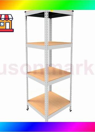 Bs металлический стеллаж emby best mix light series (размер 1500х450x450мм) 4 полки дсп до 100кг белый bas77/n