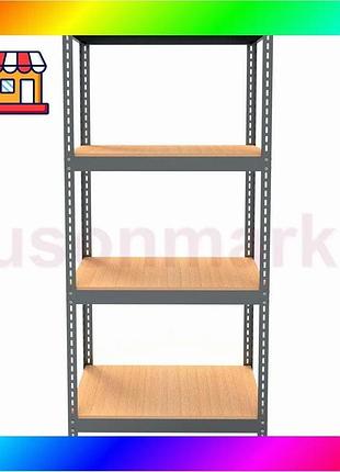 Bs металлический стеллаж emby best mix light series (размер 1500х900x450мм) 4 полки дсп до 100кг черны bas77/n