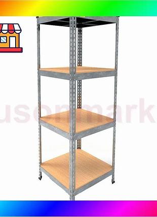 Bs металлический стеллаж emby best mix light series (размер 1500х450x450мм) 4 полки дсп до 100кг оцинк bas77/n
