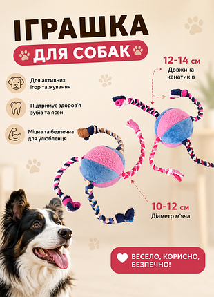 М'яч з канатами для собак та котів