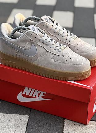 Мужские кроссовки найк аир форс nike air force beige grey бежевый серый 40 43