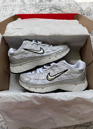 Жіночі кросівки найк стильні красиві nike p-6000 silver white 38
