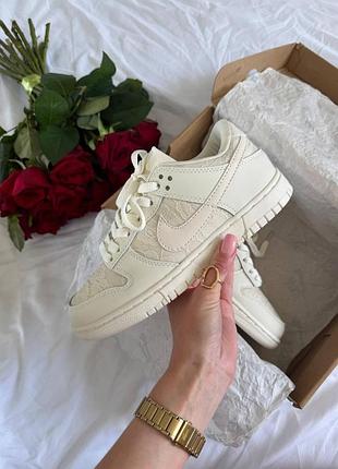 Женские кроссовки найк данк стильные повседневные nike dunk low wmns lace pack - regal beige 36