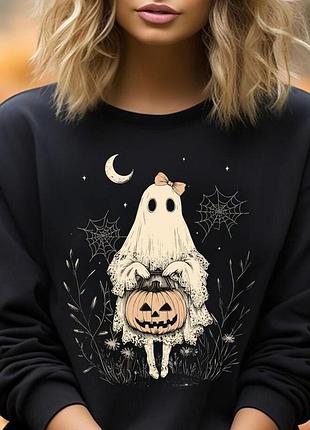 Свитшот halloween lace ghost unisex