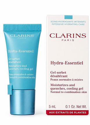 Clarins hydra-essentiel gel sorbet 5 мл – зволожувальний гель для нормальної та комбінованої шкіри | новий, оригінал