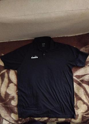 Тенниска, "diadora", мужская, черная, новая, раз.xl