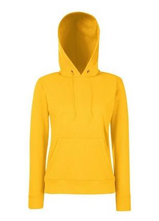 Худі жіноче на флісі, жовте, з капюшоном і кишенями, xs-2xl m