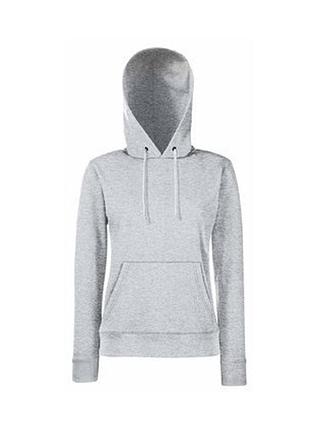 Худи женская на флисе, серо-лиловая, с капюшоном и карманами, xs-2xl m