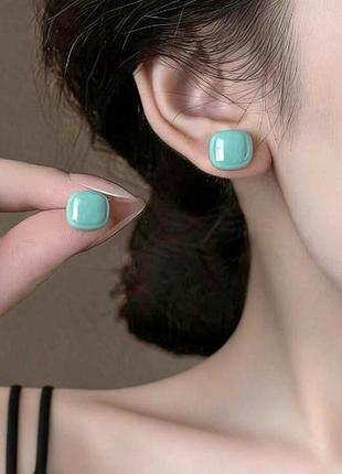 Сережки бижутерия бирюзовые гвоздики