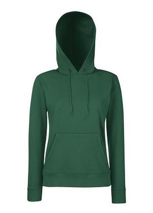 Худі жіноче на флісі, темно-зелене, з капюшоном і кишенями, xs-2xl 2xl