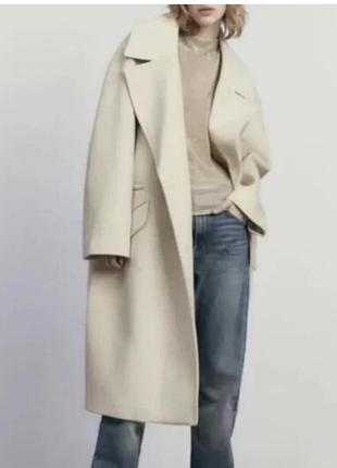 Оверсайз пальто zara vanilla cream neutral luxury
