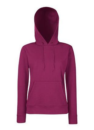 Худі жіноче на флісі, бордова, з капюшоном і кишенями, xs-2xl s