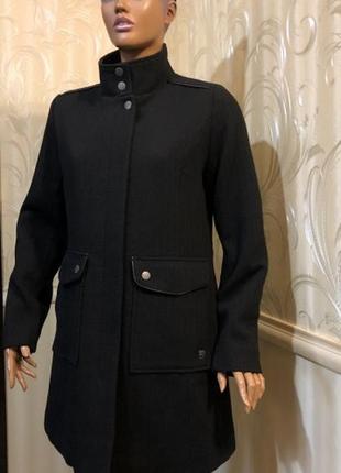 Демисезонное утепленное пальто - смесовая шерсть, garcia jeans (италия), размер l2 фото