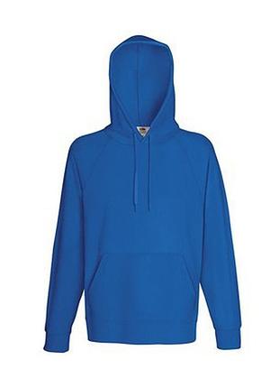 Мужская лёгкая худи ярко-синяя с капюшоном, s–2xl, без флиса, опт и розница xl