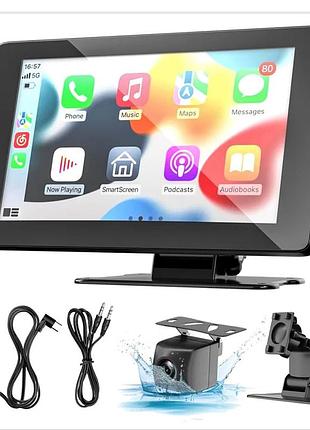Автомагнитола, совместимая с apple carplay, android auto, 7-дюймовый hd bluetooth carplay сенсорный экран.