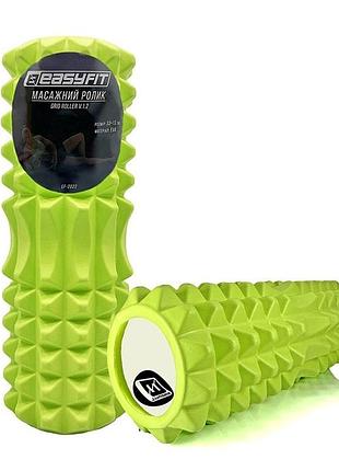Массажный ролик easyfit ef-2022-gn, eva-пена, салатовый, 33×13 см - для йоги, фитнеса, реабилитации