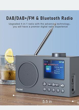 Портативный цифровой радиоприемник mycket hs-d009 из dab+/fm, bluetooth 5.0 и цветным tft-дисплеем 2.4"