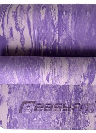 Коврик для йоги и фитнеса easyfit ef-1911-vl, антискользящий, фиолетовый, 183×61×0.8 см, s-eva