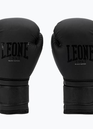 Боксерские перчатки leone mono, чёрные, pu, 10 унций (283 г) для спортсменов от 8 лет и до 60 кг. (500152)