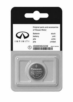 Оригинальная батарейка infiniti nissan cr2032 3v panasonic для смарт ключа 450885964522b